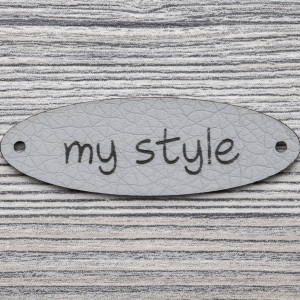 DORTEX|10 Kunstleder-Etiketten "my Style" | grau | 2go