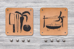 DORTEX|Set mit "Gemüse" Kunstleder-Etiketten | 2go
