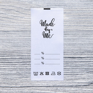 DORTEX|20 Pflegeetiketten "Made by me" aus recyceltem Polyester | 2go