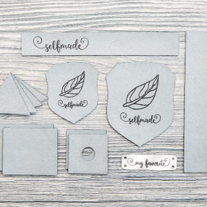 DORTEX|Hoodie-Labelset "selfmade" mit Aufnähern aus Kunstleder | in drei verschiedenen Farben | 2go