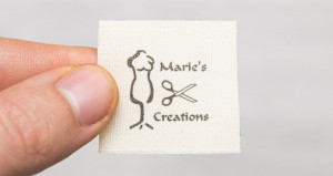 Étiquettes en coton bio pour handmade imprimées 20 pièces personnalisables