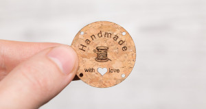 Labels pour projets DIY et handmade en liège gravé au laser 25 pièces personnalisables