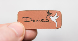Labels prénom pour DIY en cuir gravé laser 25 pièces personnalisables