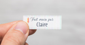 Étiquette textile en satin - Label à coudre pour créations DIY et pièces uniques
