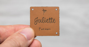 Étiquette personnalisable en cuir avec ton nom