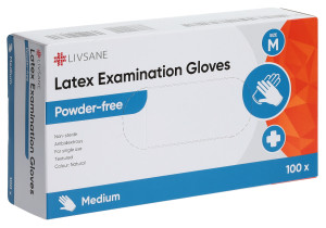 Livsane Latex Untersuchungshandschuhe M puderfrei - 100 Stk.
