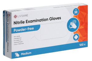 Livsane Nitril Untersuchungs Handschuhe M puderfrei - 100 Stk.