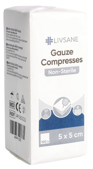 Livsane Mullkompresse 5x5cm unsteril - 100 Stk.
