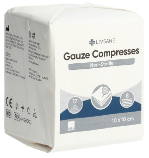 Livsane Mullkompresse 10x10cm unsteril - 100 Stk.