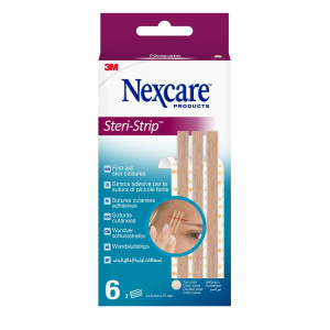 Nexcare Steri-Strip Wundverschlussstreifen, beige, R1551C, 6mm x 75mm - 6 Stk