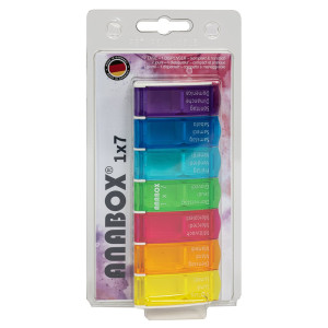 Anabox Medikamenten-Dispenser 1x7 bunt D/F/I - 1 Stk.