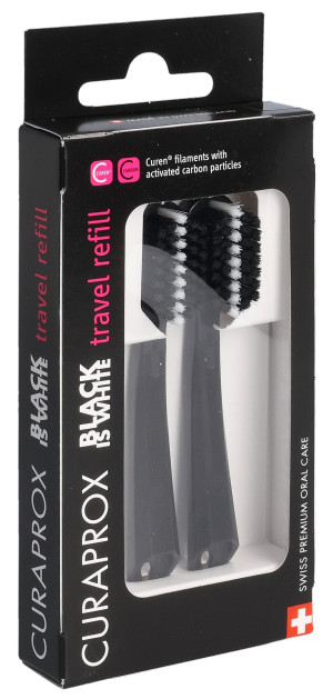 Curaprox Black is White Travel Ersatzbürstenköpfe - 2 Stk.