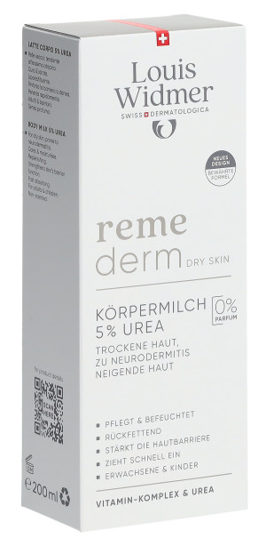 Louis Widmer Remederm Körpermilch 5% Urea ohne Parfum - 200ml