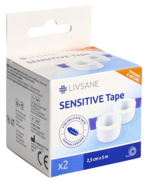 Livsane Sensitive Tape 2.5cmx5m - 2 Rollen