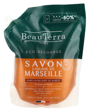 BeauTerra Flüssigseife Marseille refill Sheabutter - 900ml
