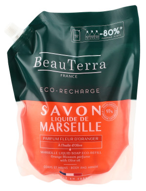 BeauTerra Flüssigseife Marseille refill Orangenblüte - 900ml