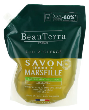 BeauTerra Flüssigseife Marseille refill Minze Zitrone - 900ml