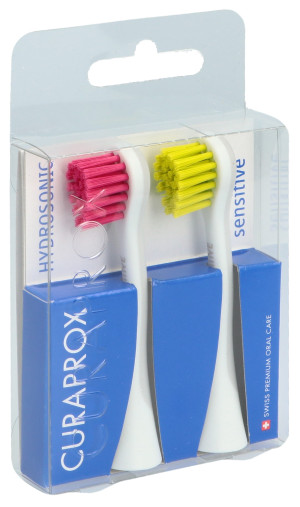 Curaprox Hydrosonic Ersatzbürstenkopf Sensitive rot grün - 2 Stk.