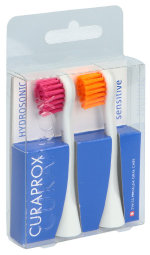 Curaprox Hydrosonic Ersatzbürstenkopf Sensitive rot orange - 2 Stk.