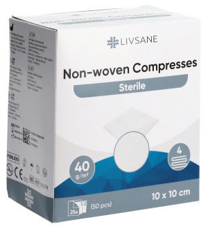 Livsane Vlies Kompressen steril 10x10cm - 50 Stk.