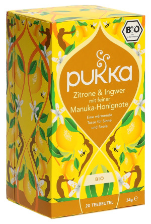Pukka Bio Zitrone & Ingwer mit Manuka - 20 Btl.
