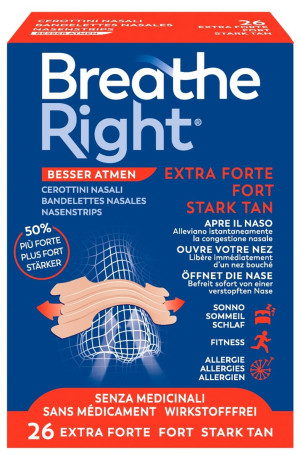 Breathe Right Nasenpflaster Extra Forte Tan - 26 Stk.