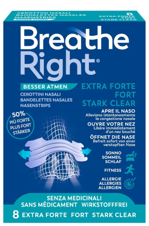 Breathe Right Nasenpflaster Extra Forte Clear - 8 Stk.