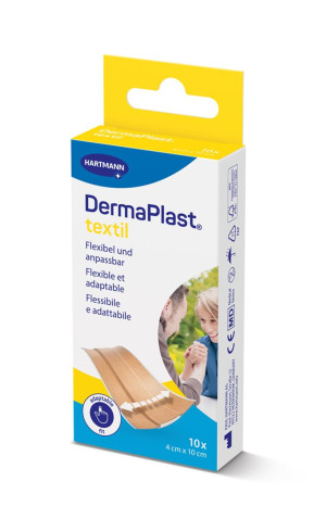 DermaPlast Textil Schnellverband 4x10cm beige - 10 Stk.