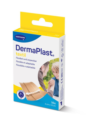 DermaPlast Textil Pflaster 6x10cm beige - 10 Stk.