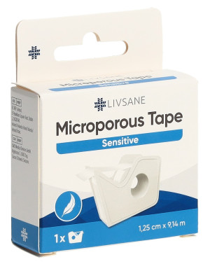 Livsane Microporous Tape Sensitive 1.25cmx9.14m - 1 Stk.