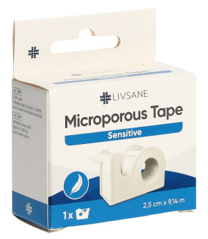 Livsane Microporous Tape Sensitive 2.5cmx9.14m - 1 Stk.