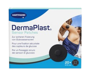 DermaPlast Sensor Patch 21mm schwarz - 20 Stk.