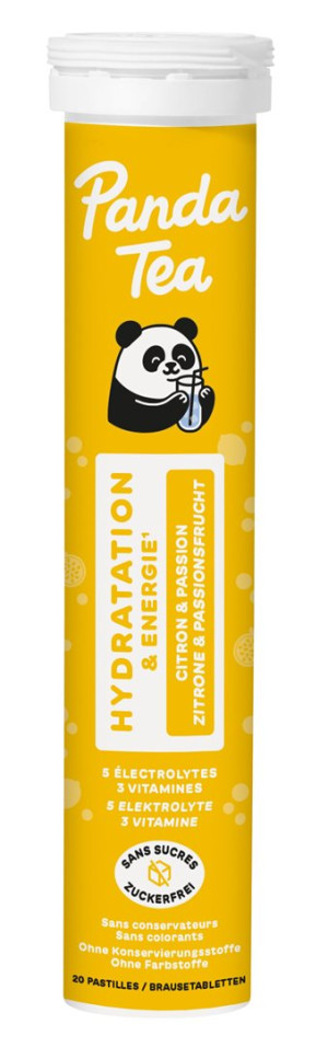 Panda Tea Hydratation Brausetabletten Zitrone Passionsfrucht - 20 Stk.