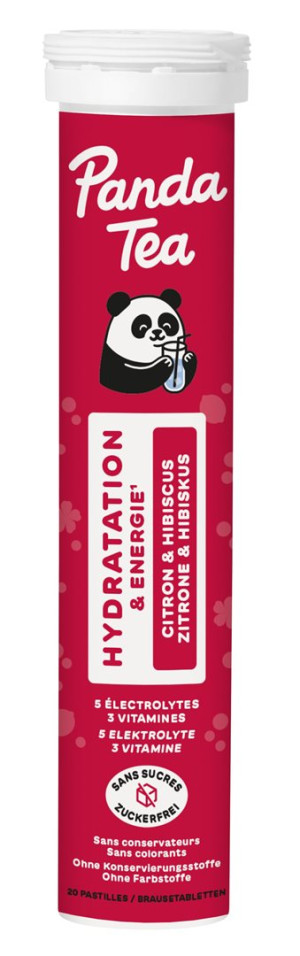 Panda Tea Hydratation Brausetabletten Zitrone Hibiskus - 20 Stk.