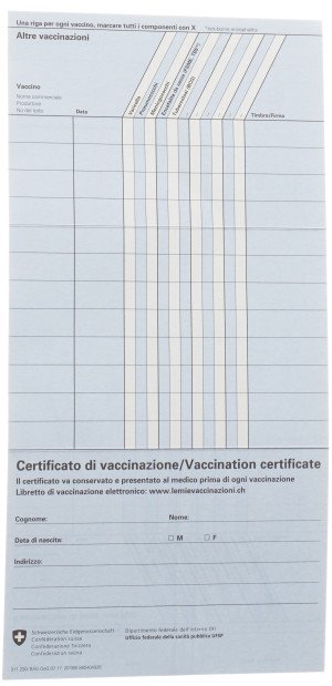 BAG Impfausweis national blau italienisch - 1 Stk.