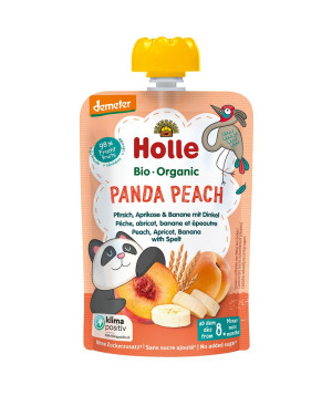 Holle Bio Panda Peach Pouchy Pfirsich Aprikose Banane Dinkel - 100g