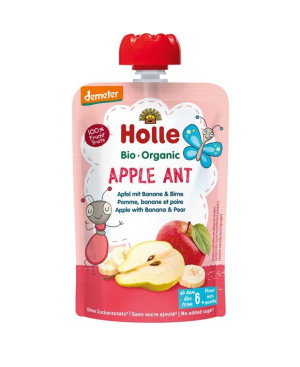 Holle Bio Apple Ant Pouchy Apfel Banane Birne - 100g