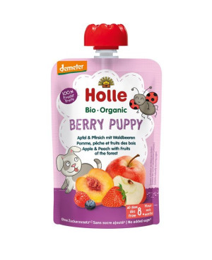 Holle Bio Berry Puppy Pouchy Apfel Pfirsich Waldbeeren - 100g