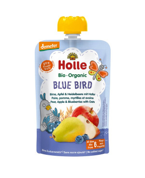 Holle Bio Blue Bird Pouchy Birne Apfel Heidelbeere Hafer - 100g