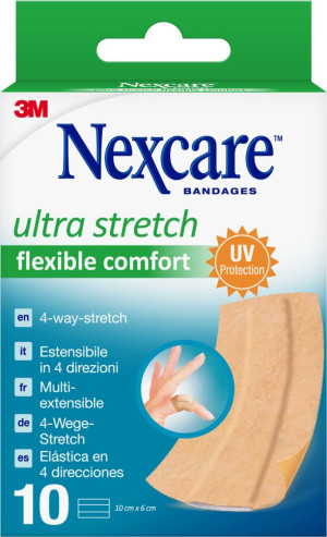 Nexcare Ultra Stretch Comfort Flexible Band Pflaster, 6cm x 10cm - 10 Stk.
