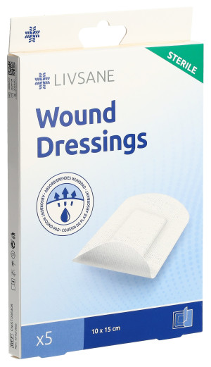 Livsane Wound Dressings Steriles Pflaster 10x15cm - 5 Stk.