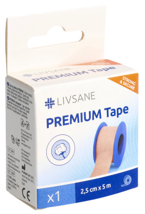 Livsane Premium Tape 2.5cmx5m - 1 Rolle