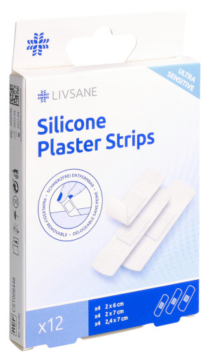 Livsane Ultra Sensitive Silicone Pflaster Strips - 12 Stk.