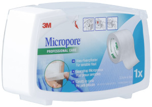 3M Micropore Vlies Heftpflaster mit Dispenser weiss - 25mm x 5m