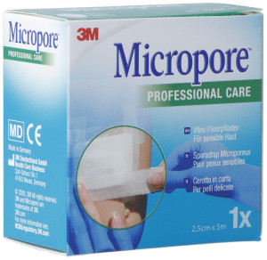 3M Micropore Professional Care Vlies Fixierpflaster weiss 2,5cmx5m - 1 Stk.