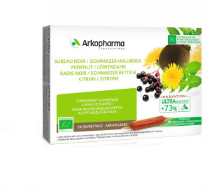 Arkofluid Detox - Löwenzahn - Holunder - Rettich - Zitrone - 20 Ampullen