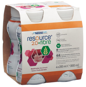 Nestle Resource 2.0 Fibre Drink Sommerfrüchte - 4 x 200ml