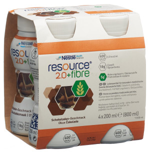 Nestle Resource 2.0 Fibre Drink Schokolade - 4 x 200ml