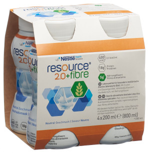 Nestle Resource 2.0 Fibre Drink Neutral - 4 x 200ml