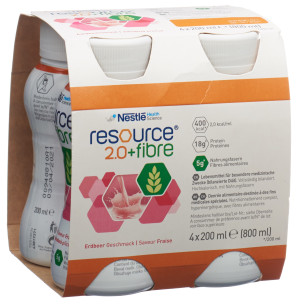 Nestle Resource 2.0 Fibre Drink Erdbeer - 4 x 200ml